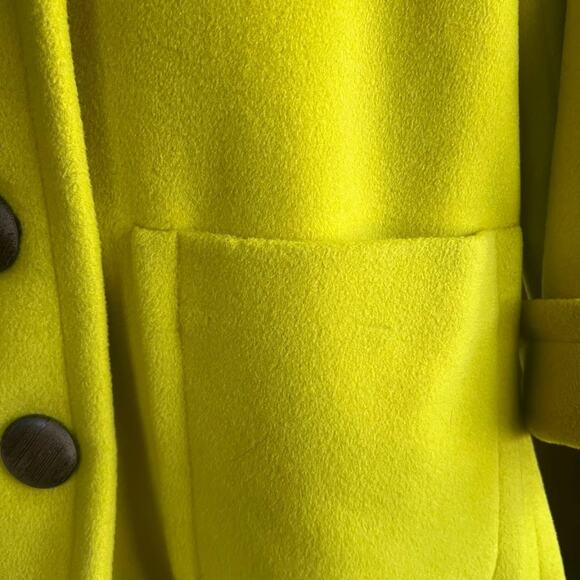 Vintage Yves Saint Laurent YSL Rive Gauche Yellow Wool Coat - Picture 10 of 16